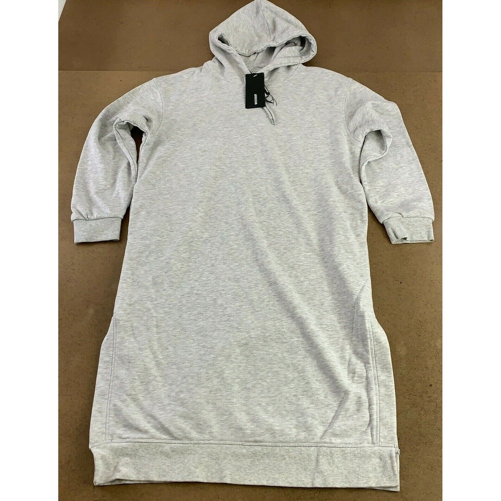 Weekday Women's Size Small Light Heather Gray Hooded Marcie Maxi Dress NWT